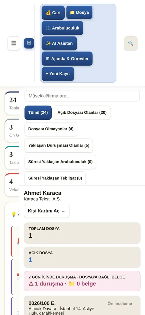 Telefonda Dosya takibi